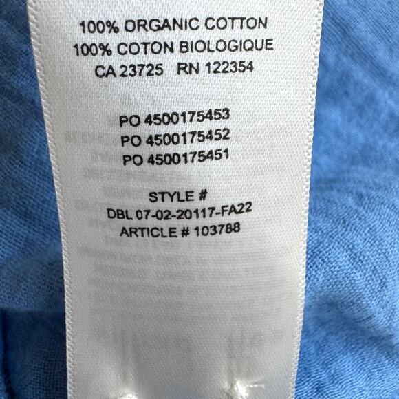 Wilfred Free Womens Button Shirt Top Size S 100% Organic Cotton Flowy Blue - Picture 5 of 6